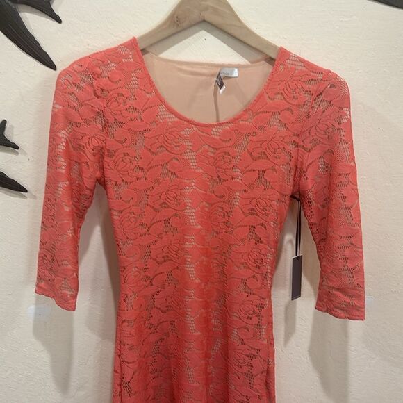 NEW! Lovers + Friends Sway Back Lace Dress ~ Peach ~ XS $164 - Picture 4 of 11